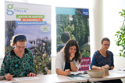 The jury at the Bootcamp evaluating the solutions presented by the student teams.